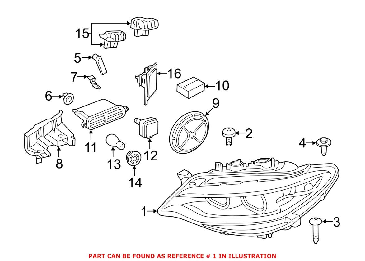 BMW Headlight - Front Driver Left 63117388931